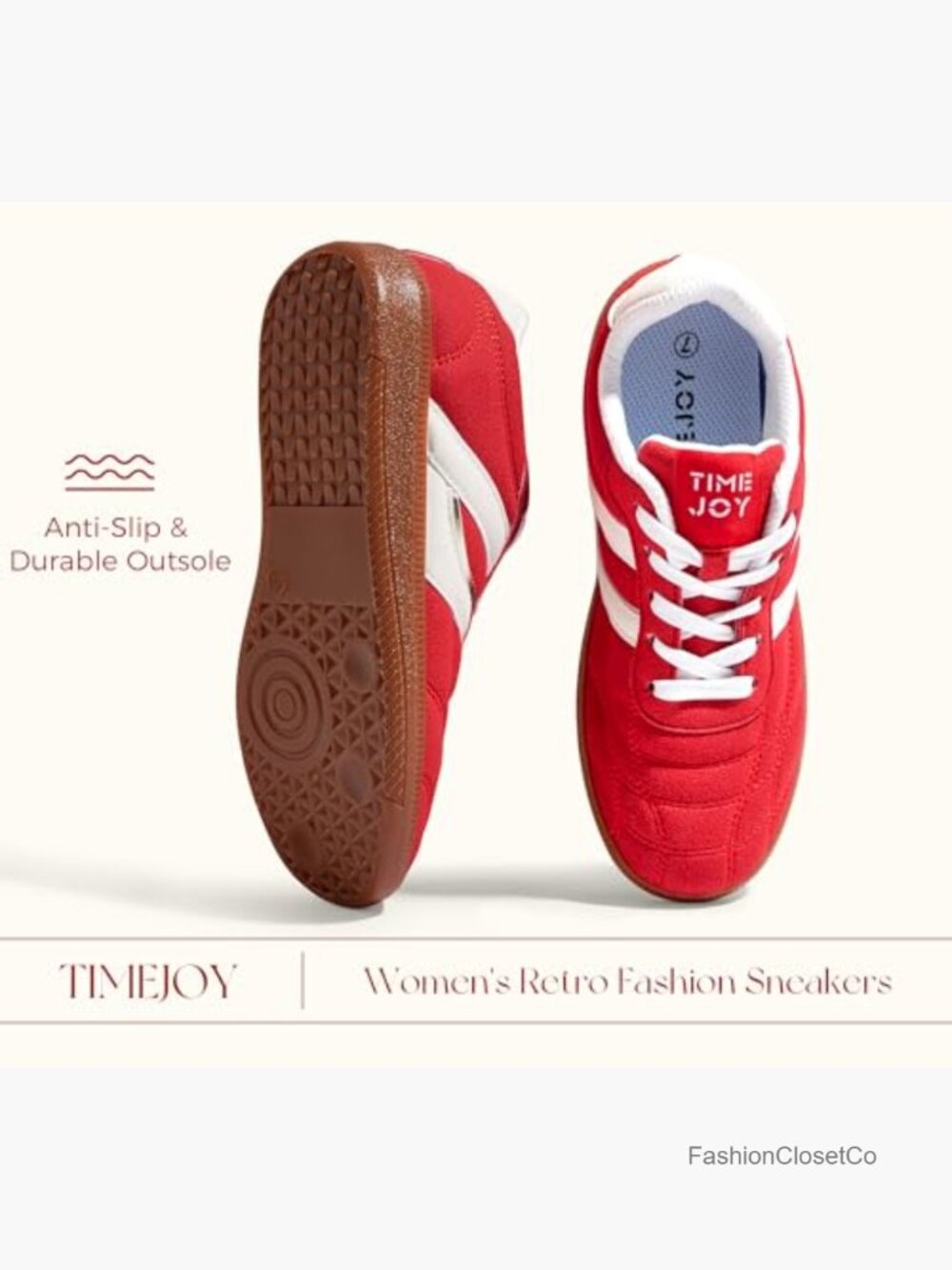 Vintage Retro Fashion Sneakers - Leather & Gum Sole Shoes Non-Slip Cushion - Picture 2 of 7